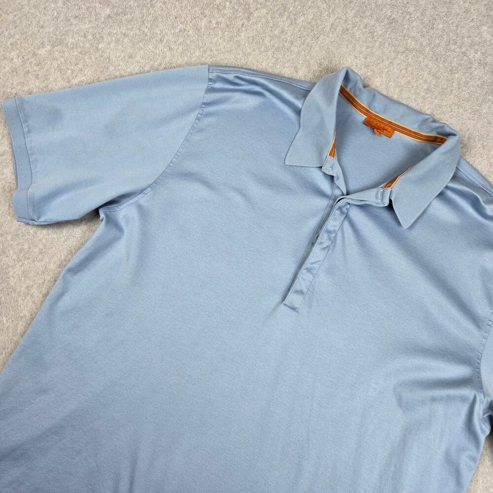 Golf by James Warren Mens XL Light Blue Short Sleeve Polo Shirt Made in Italy